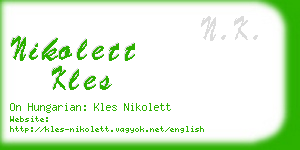 nikolett kles business card